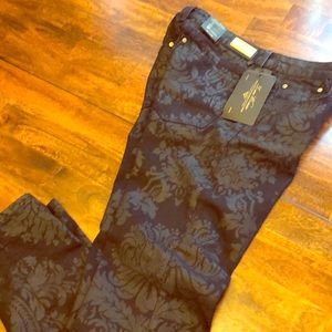Black floral women’s print jeans
